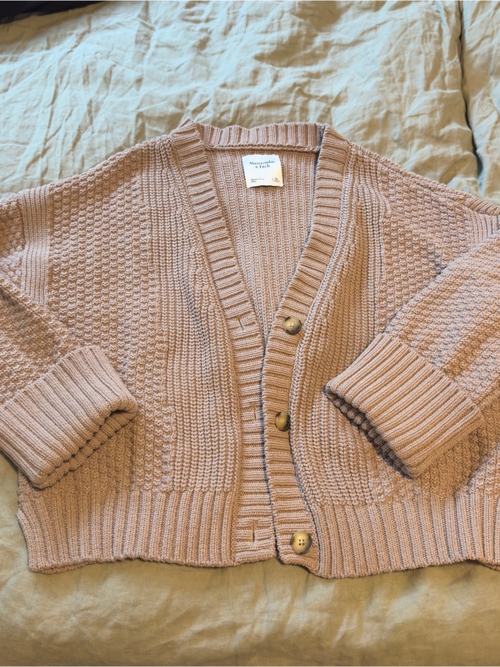 Abercrombie & Fitch Cotton-Blend Seed Stitch Cardigan